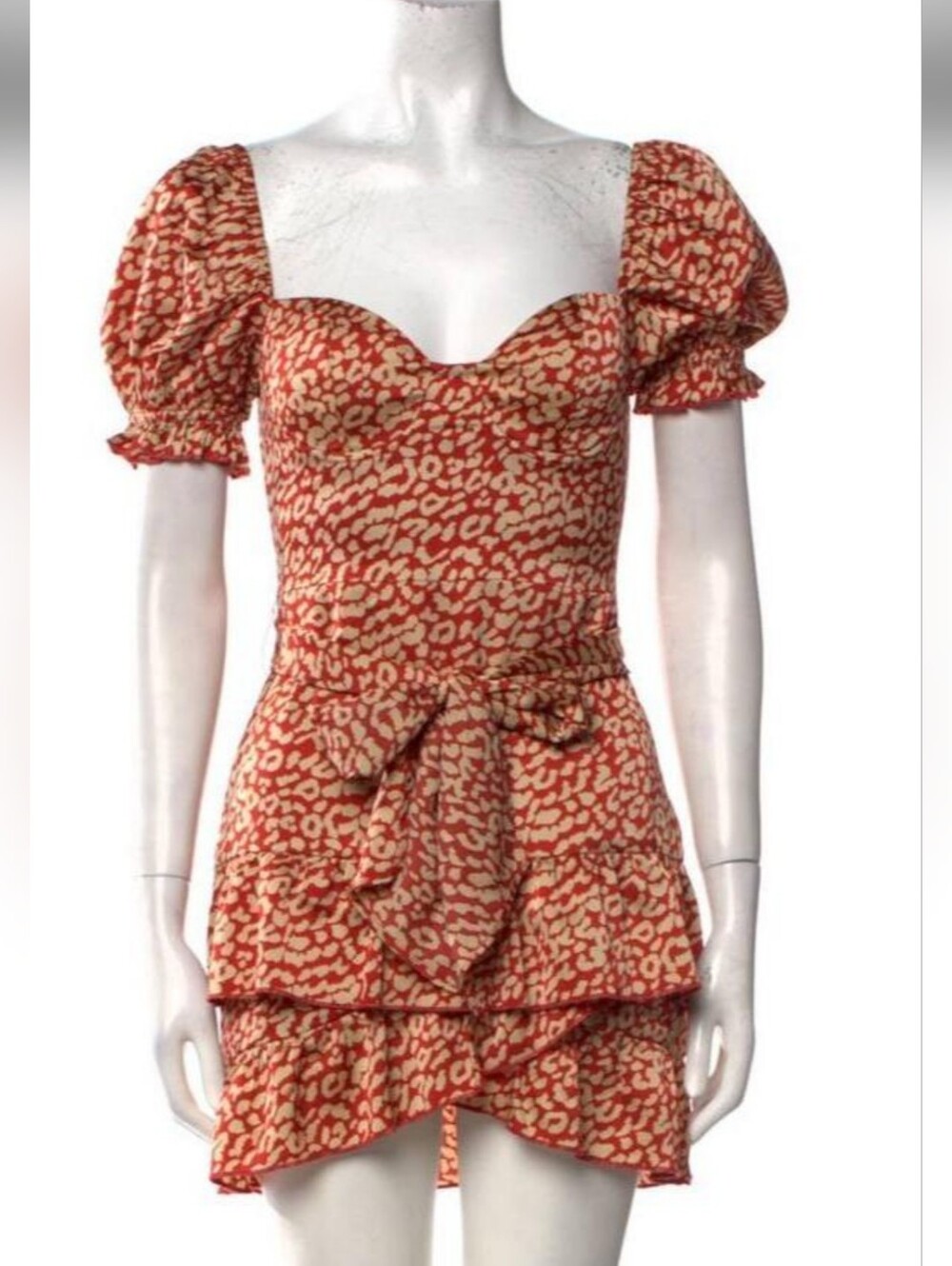 Majorelle Shiloh Mini Dress in red leopard print, - Picture 5 of 7